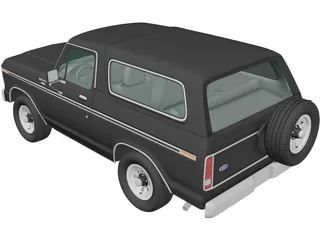 Ford Bronco Wagon (1978) 3D Model preview