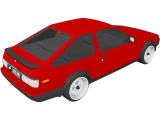 Toyota AE86 (1986) 3D Model preview