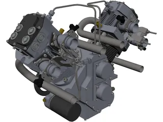 V-twin Engine 3D Model preview