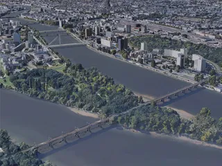 Nantes City, France (2019) 3D Model preview