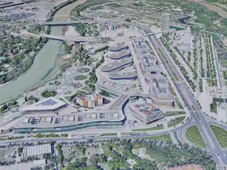 Zaragoza City, Spain (2019) 3D Model preview
