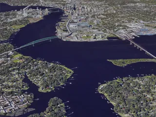 Jacksonville City, FL, USA (2019) 3D Model preview