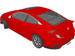 Honda Civic Si Coupe (2019) 3D Model preview