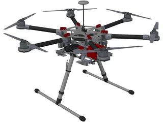 DJI Spreading Wings S900 3D Model preview