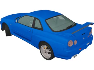 Nissan Skyline GTR R34 3D Model preview
