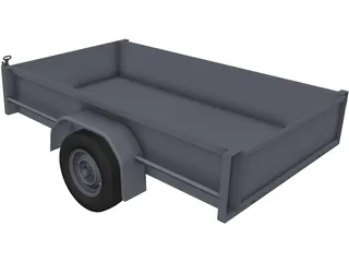 Box Trailer 7x5ft 3D Model preview