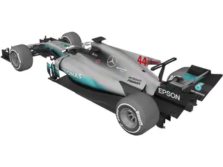 Mercedes-AMG F1 W08 EQ Power 3D Model preview