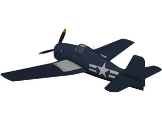 Grumman F6F Hellcat 3D Model preview