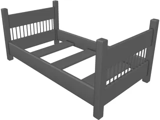 Bed Frame 3D Model preview