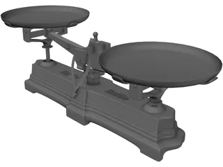 Balance with scales 3D Model preview