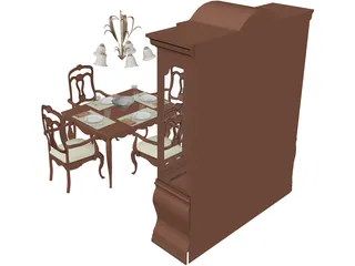 Dining Set 3D Model preview