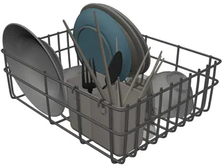 Dish Set 3D Model preview