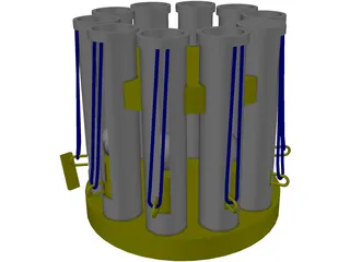 Raquetball Gattling Gun 3D Model preview