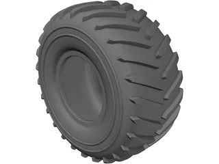 Green Area Tyre 33 inch 3D Model preview