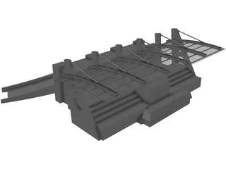 Stadium Canopy 3D Model preview