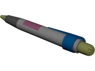 Retractable Pen 3D Model preview