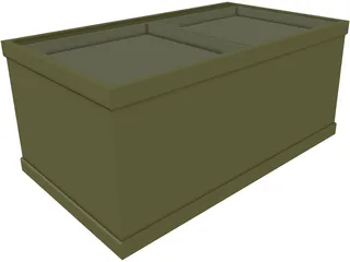 Wooden Chest 3D Model preview