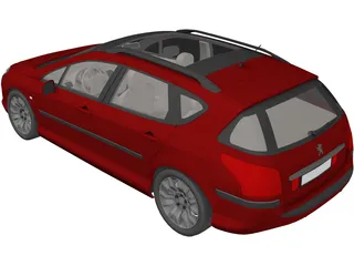 Peugeot 407sw 3D Model preview