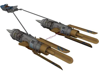 Star Wars Anakin Pod Racer 3D Model preview