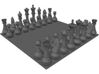 Chess Board 3D Model preview