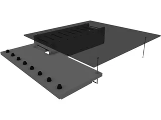 Living Room Table 3D Model preview