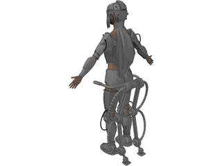 Woman Warrior Futuristic 3D Model preview