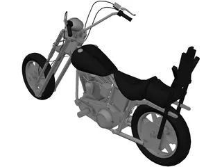 Custom Chopper 3D Model preview