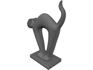 Abstract Cat Statue 3D Model preview