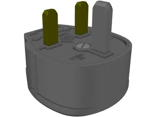 3 Pin Plug 3D Model preview