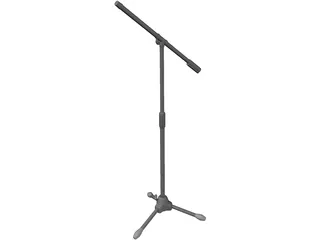 Metal Microphone Stand With Boom 3D Model preview