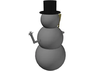 Waving Snowman 3D Model preview