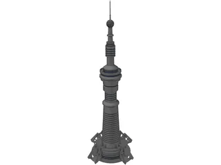 Futuristic Radio Tower 3D Model preview