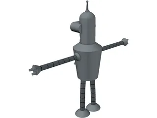 Futurama Bender 3D Model preview