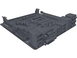 Gigabyte GA-H55N-USB3 Motheboard 3D Model preview