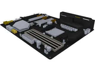MSI X370 Gaming Pro Carbon Motherboard 3D Model preview