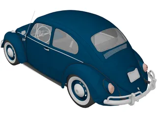 Volkswagen Beetle (1962) 3D Model preview