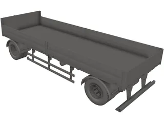 Truck Trailer 3D Model preview