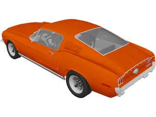 Ford Mustang GT Fastback 390 (1968) 3D Model preview