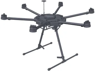 DJI M600 Drone 3D Model preview