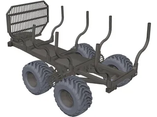 Logging Trailer 3D Model preview