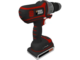 Drill Black and Decker 3D Model preview