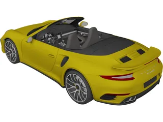 Porsche 911 Turbo S Convertible (2016) 3D Model preview