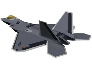 F-22A Raptor 3D Model preview