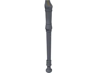 Tenor Recorder Flute 3D Model preview