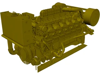 Caterpillar 3512 Generator Engine 3D Model preview