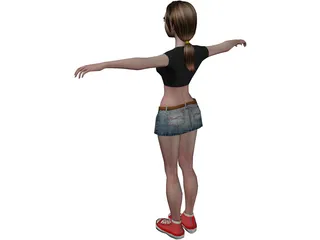 Girl In Skirt 3D Model preview