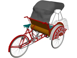Becak 3D Model preview