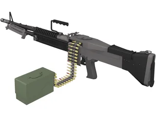 M60 Machine Gun 3D Model preview