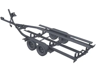 Boat Trailer 3D Model preview