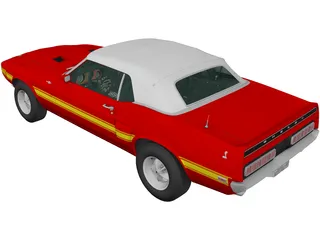 Ford Mustang GT500 Shelby Convertible (1969) 3D Model preview